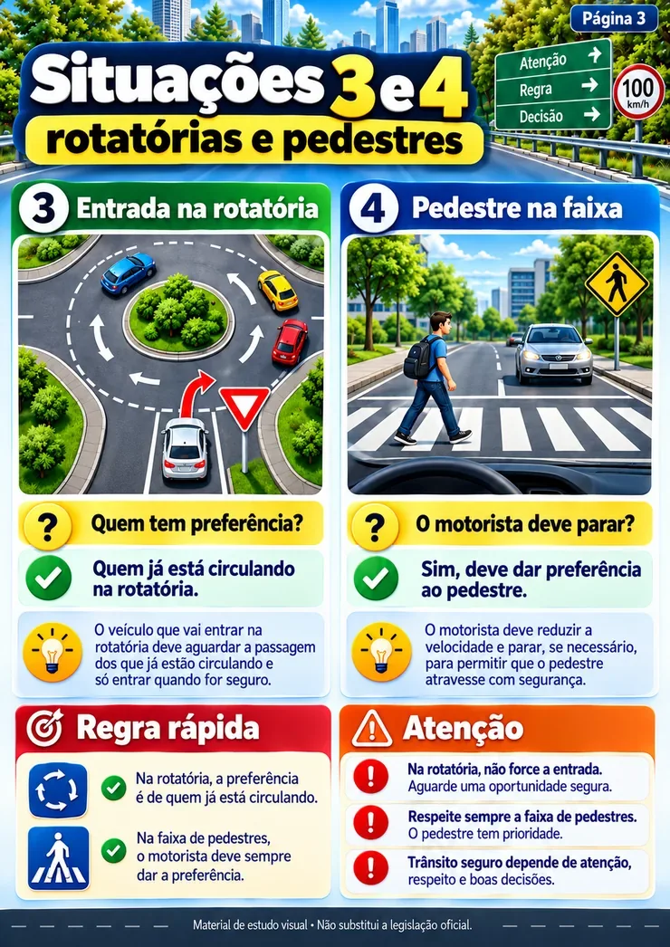 Rotatórias e pedestres