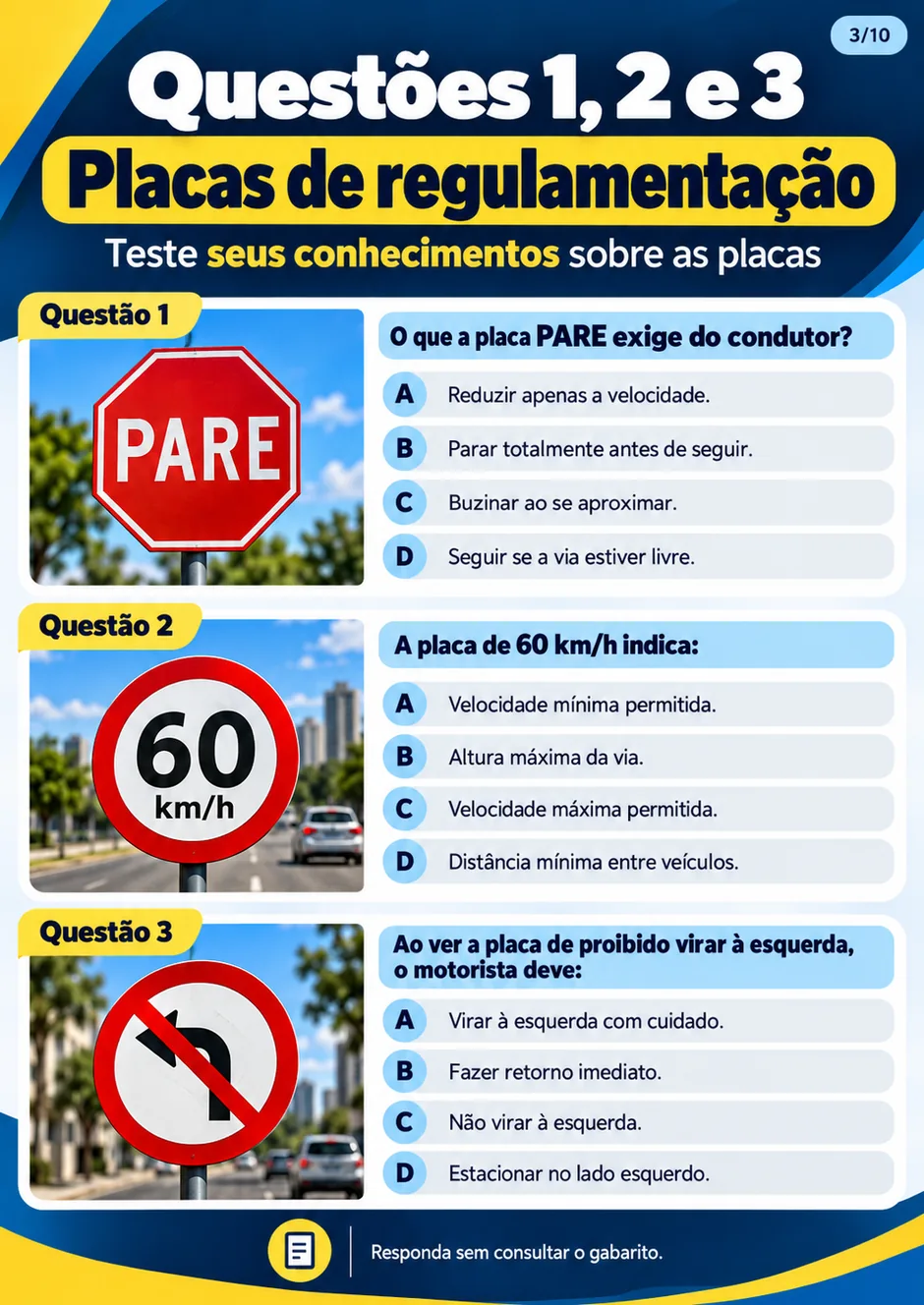 Questões sobre placas