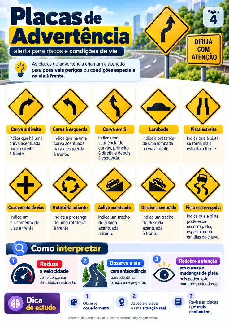 Placas de advertência